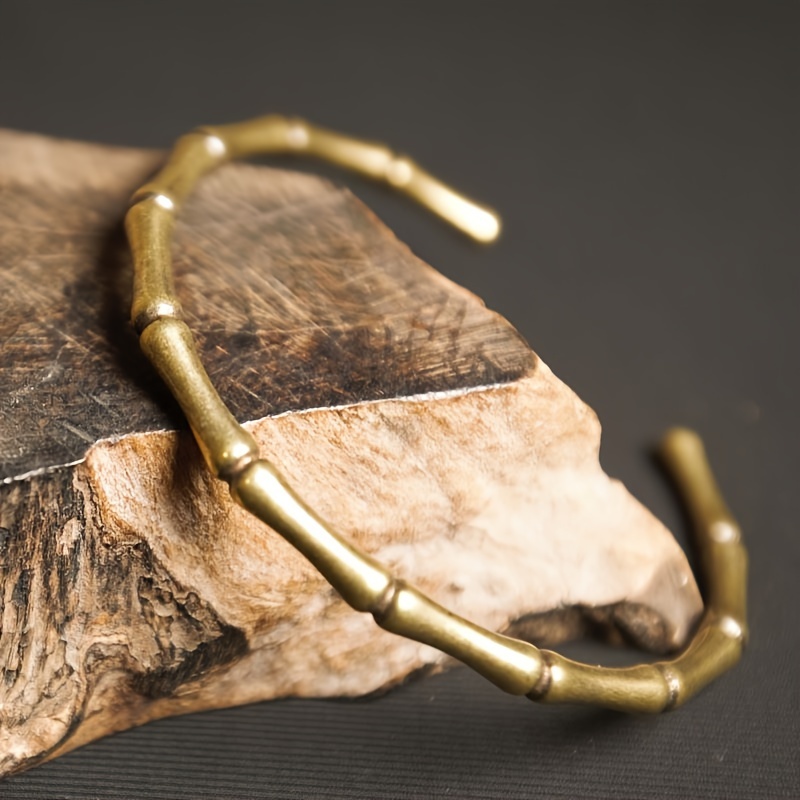 1pc Bamboo Style Copper Bangle Gift for Loved One